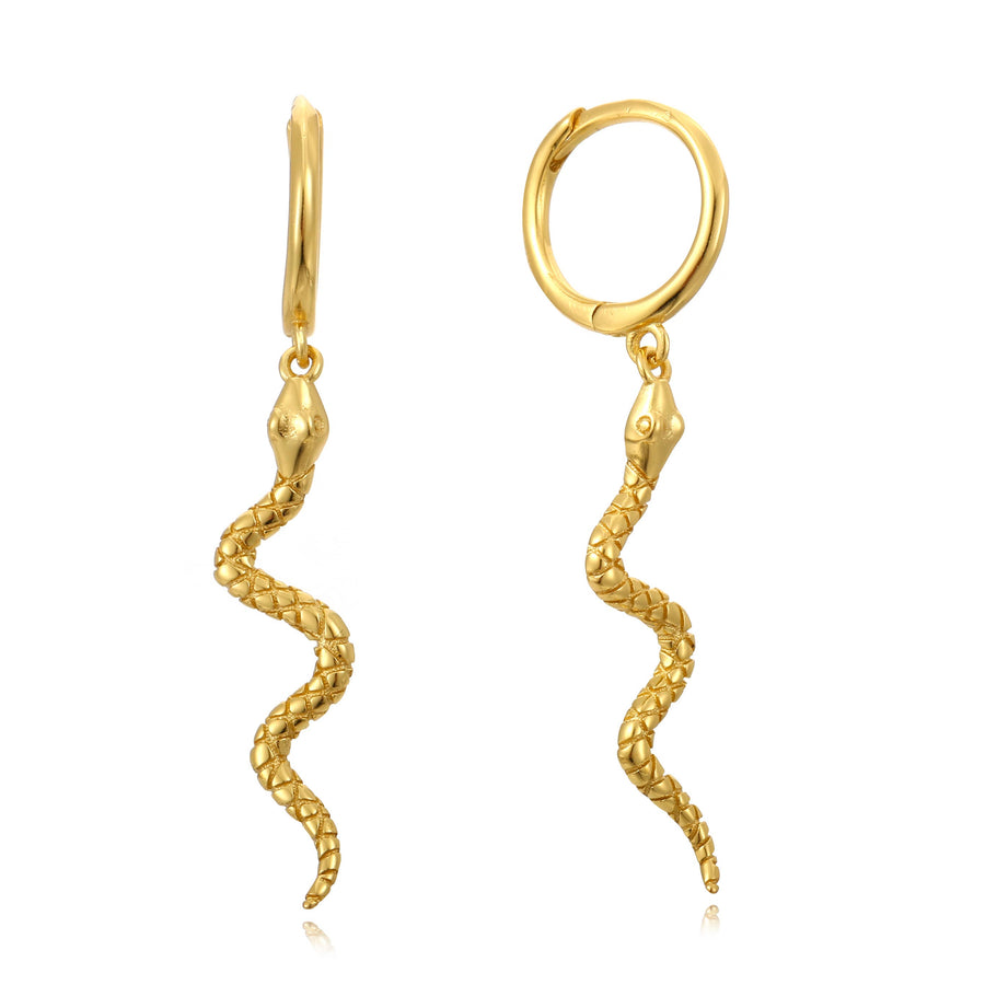 Snake Charmer Dangle Huggie Hoop Earrings