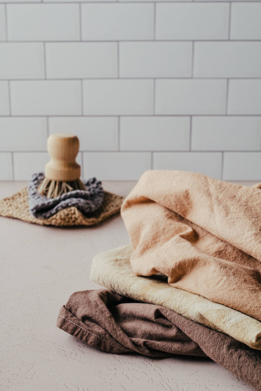 Plant dyed Organic cotton Kitchen Towel: Charcoal