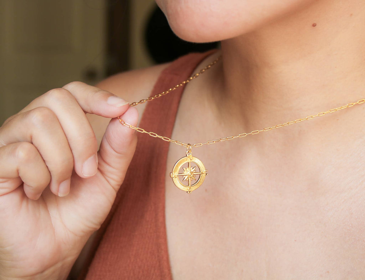 Compass Necklace: 20 inches