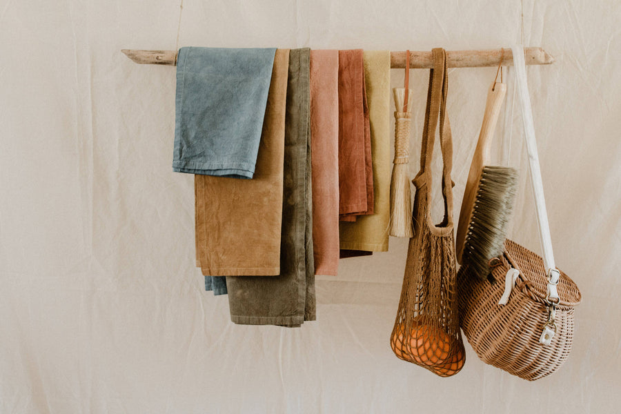 Plant dyed Organic cotton Kitchen Towel: Muted pink