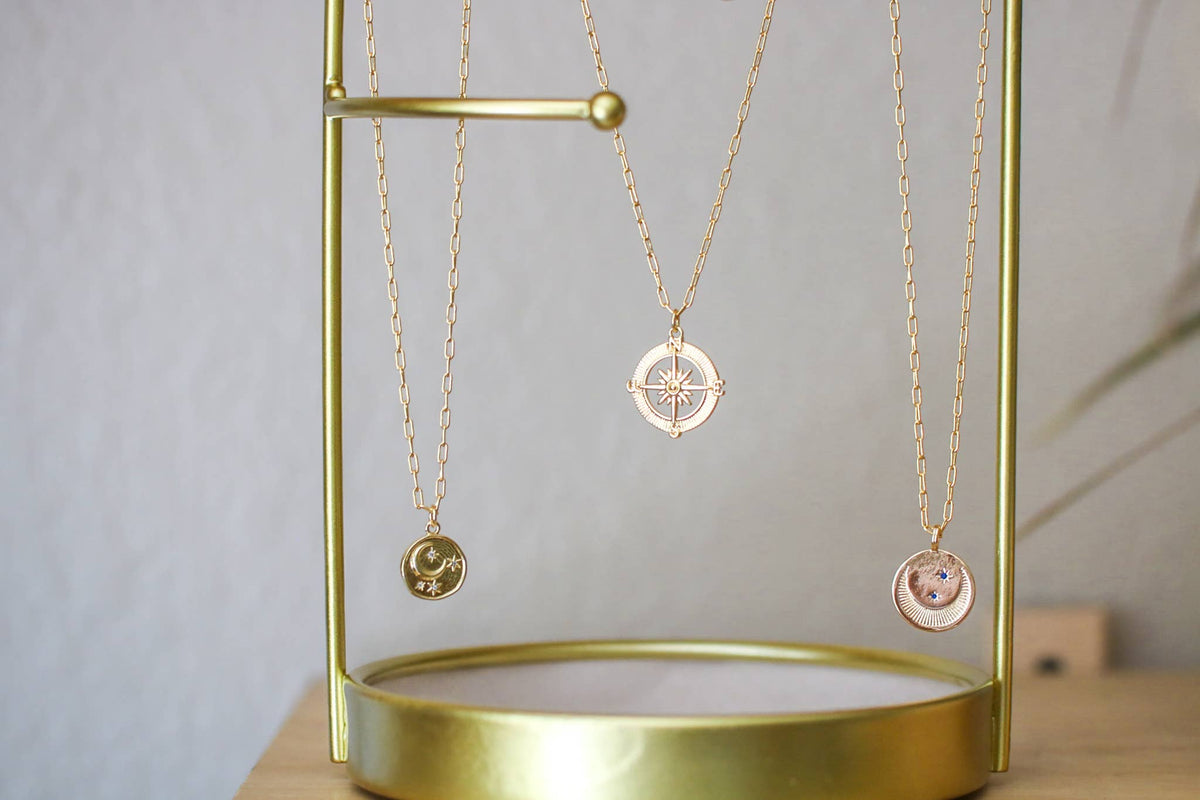 Compass Necklace: 20 inches