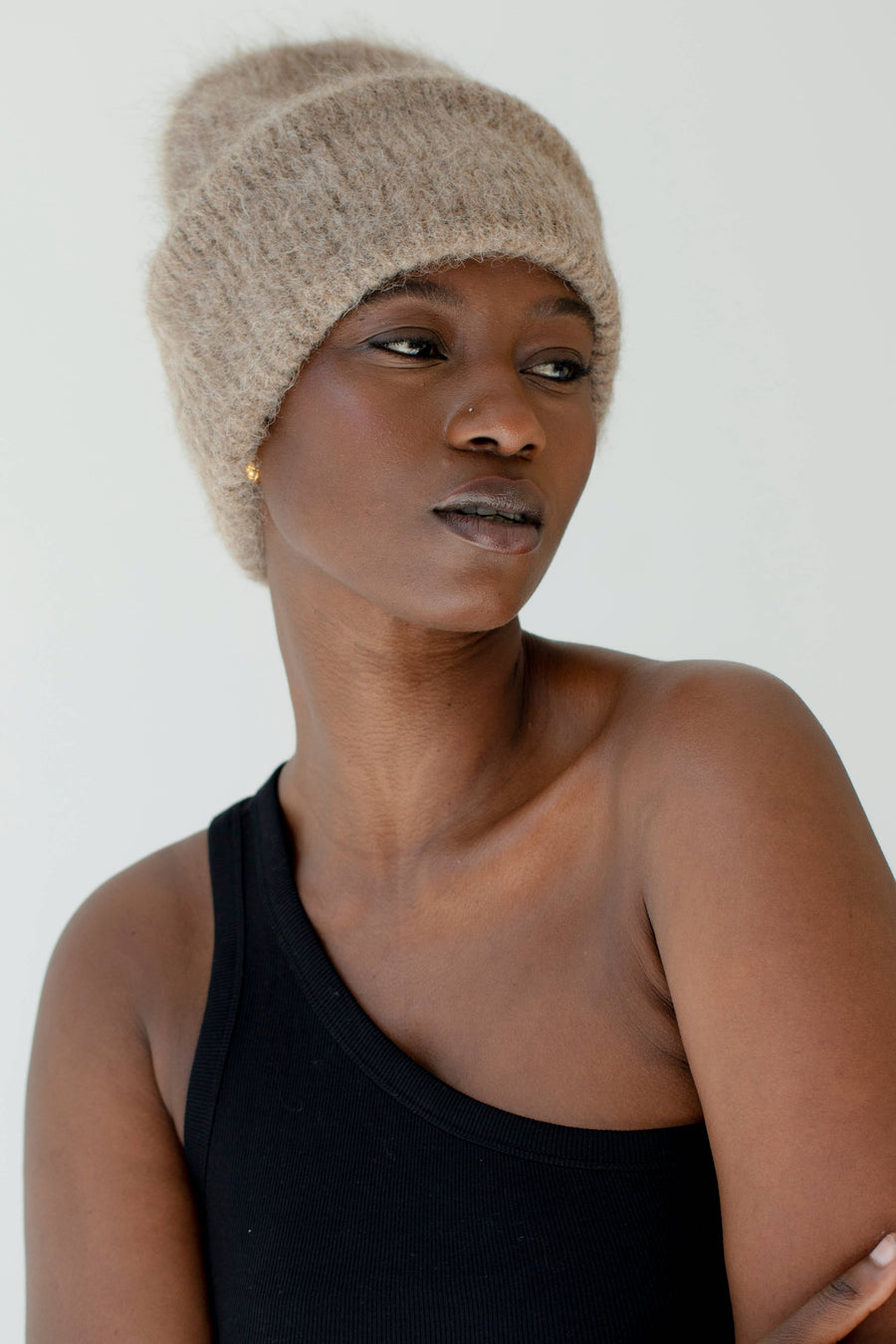 The Alpaca Beanie - Beige Brown