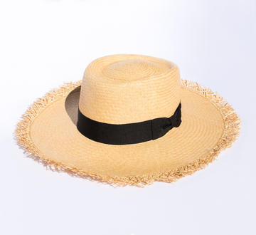 Playa (Loose straw) - Summer Straw Panama Hat Unisex: 10cm / Large