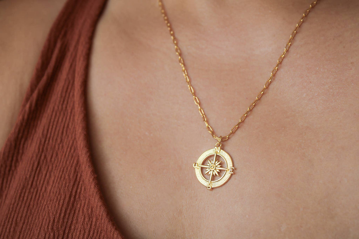 Compass Necklace: 20 inches
