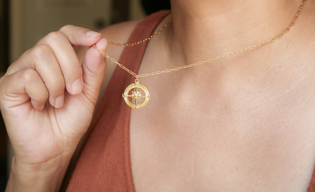 Compass Necklace: 20 inches