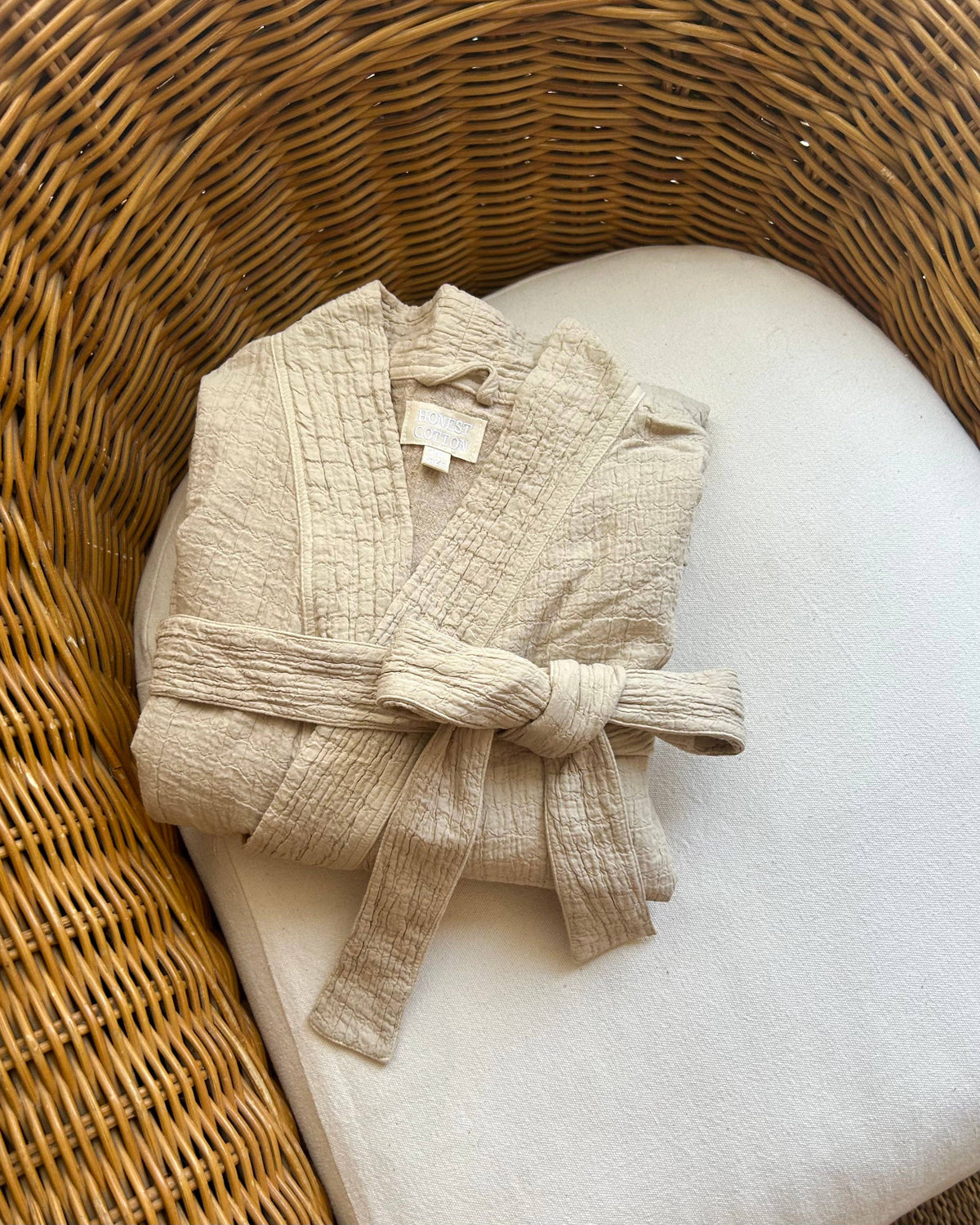 Fall Cotton Robe: Ecru / One Size