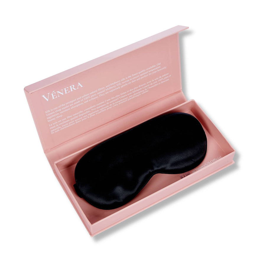 100% Pure Silk 3D Contour Sleep Mask - Black