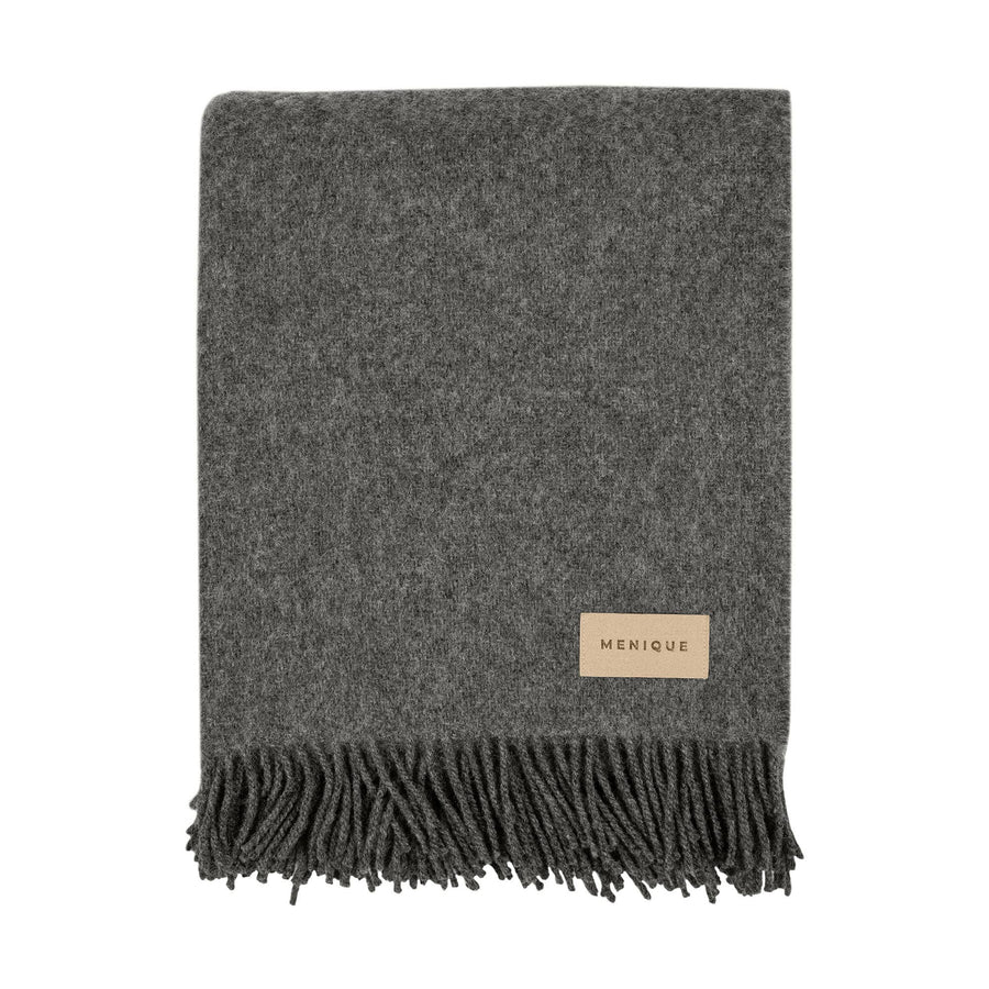 Pure Wool Blanket Milan: Dark gray / 125x180