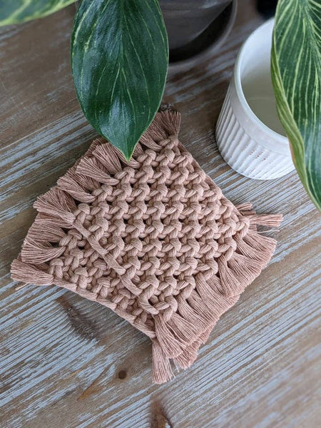 Handmade Macrame Mug Rug Coasters – Wildland Organics