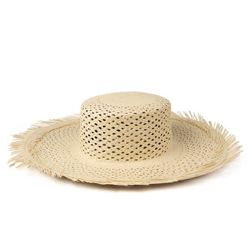 Brisa - Handmade Patterned Beach Straw Hat: One size fits most women