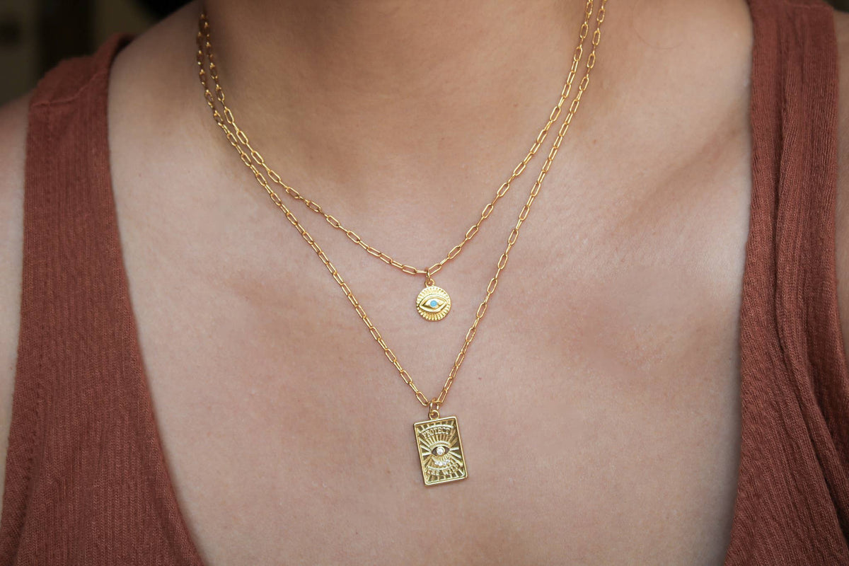 Protect the Wild Evil Eye Necklace: 18 inchesy