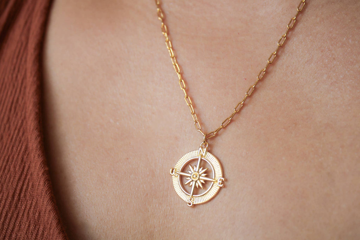Compass Necklace: 20 inches
