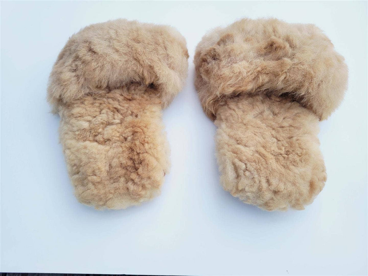Slide-In Fluffy Alpaca Fur Slippers