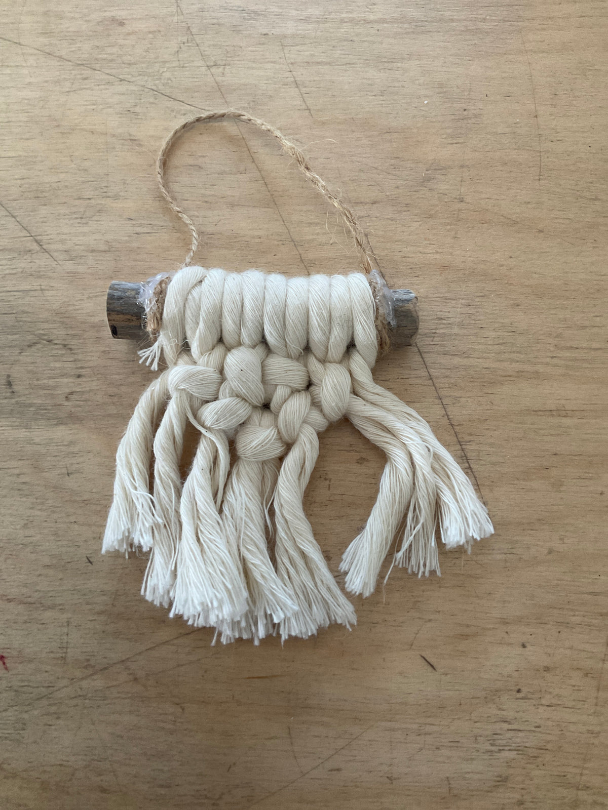 White Macrame Handcrafted Ornament