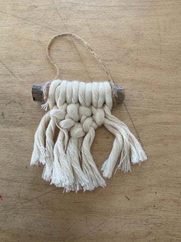White Macrame Handcrafted Ornament
