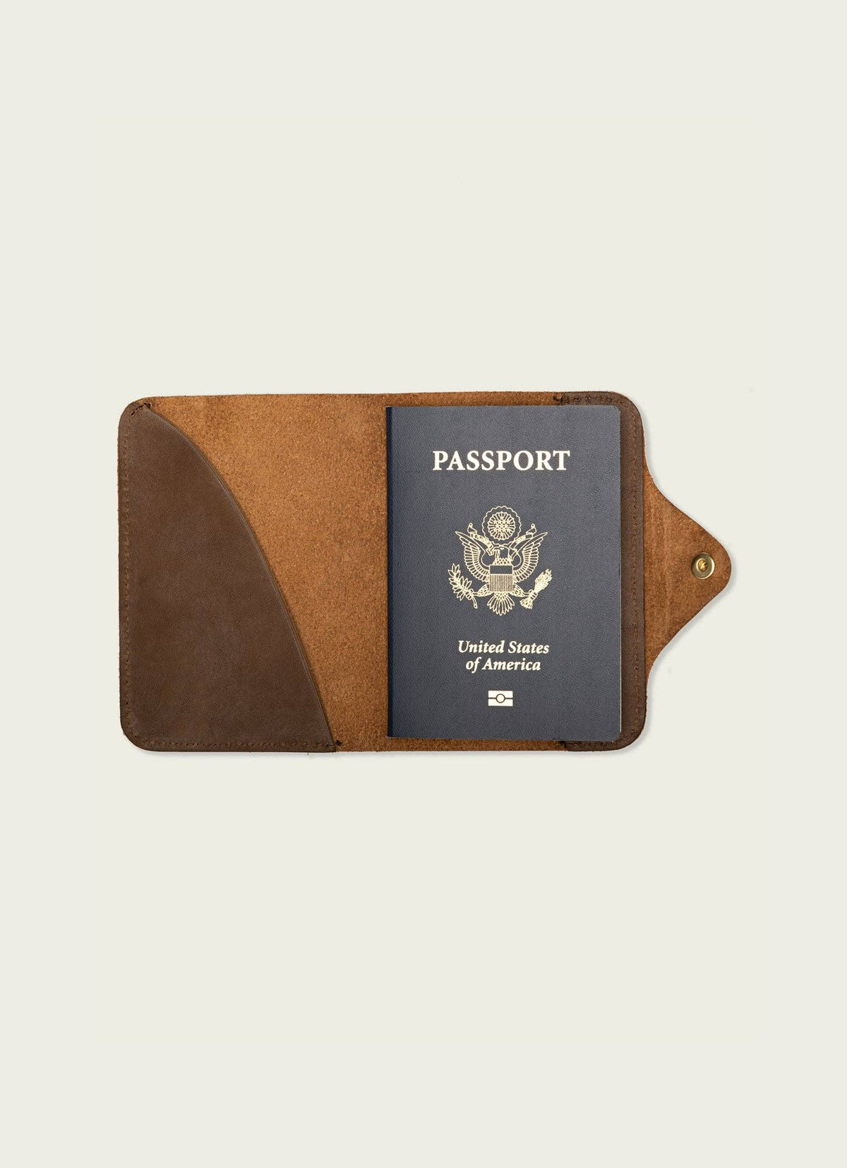 Handcrafted Leather Passport Wallet: Tan