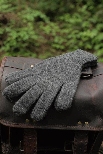 Alpaca Double Thick Reversible Gloves: Brown/Beige