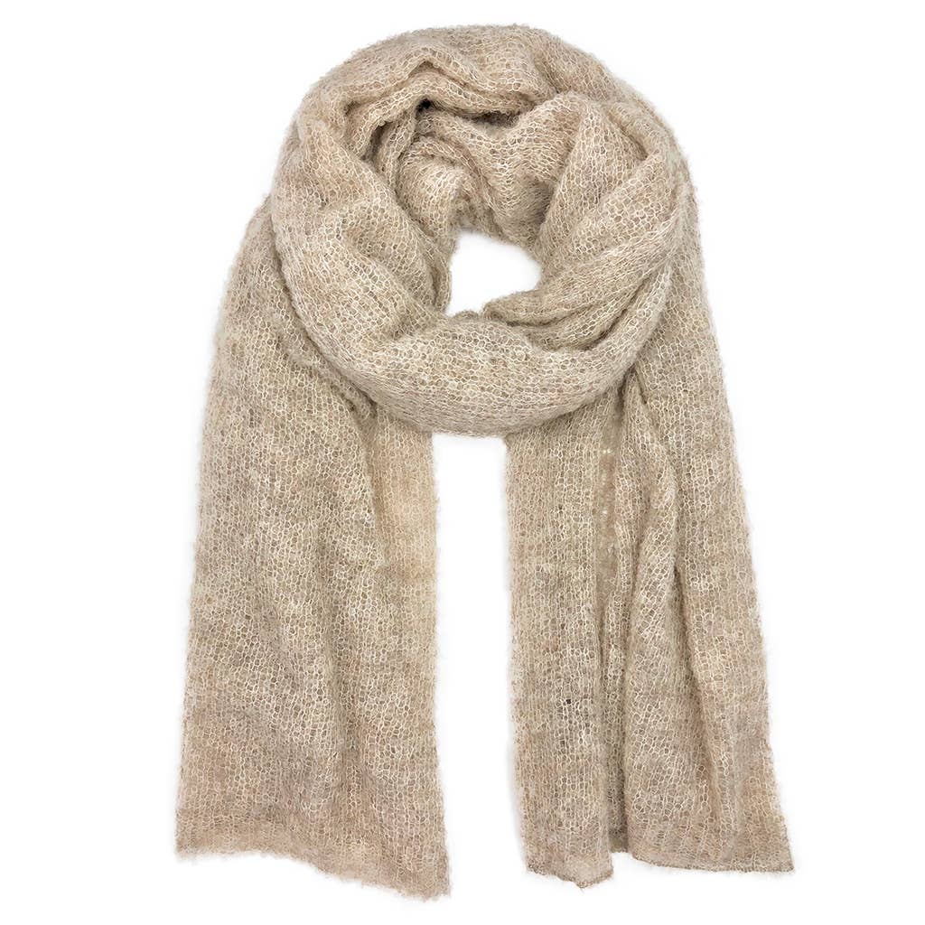Ultra Plush Alpaca Scarf: Almond