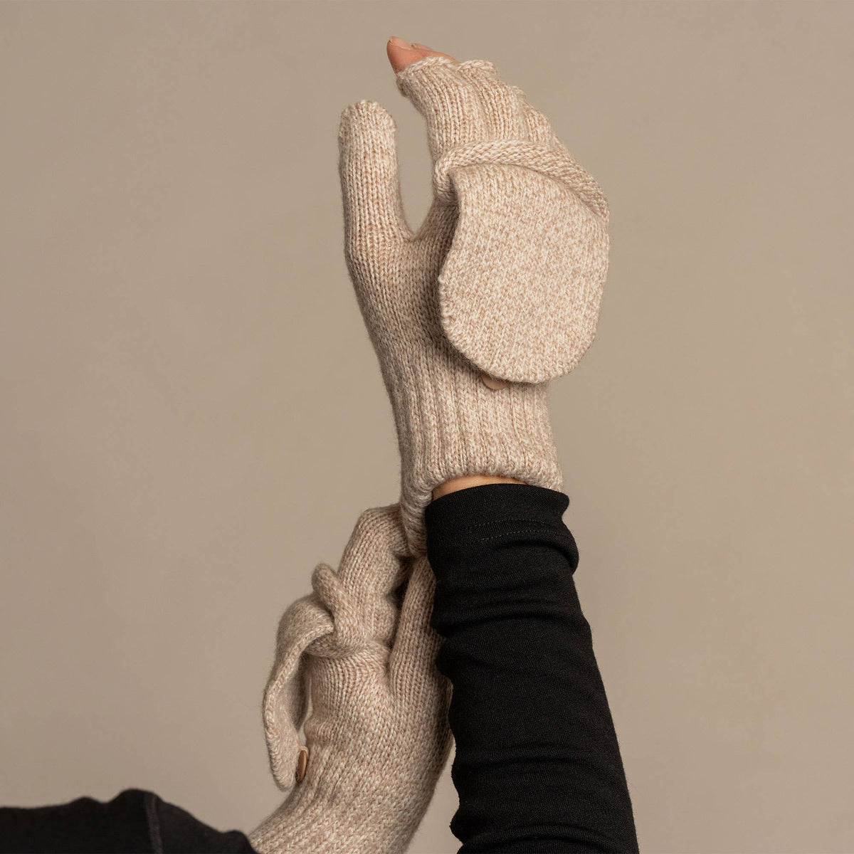 Women's Convertible Gloves Knitted Merino: Dark gray / One Size