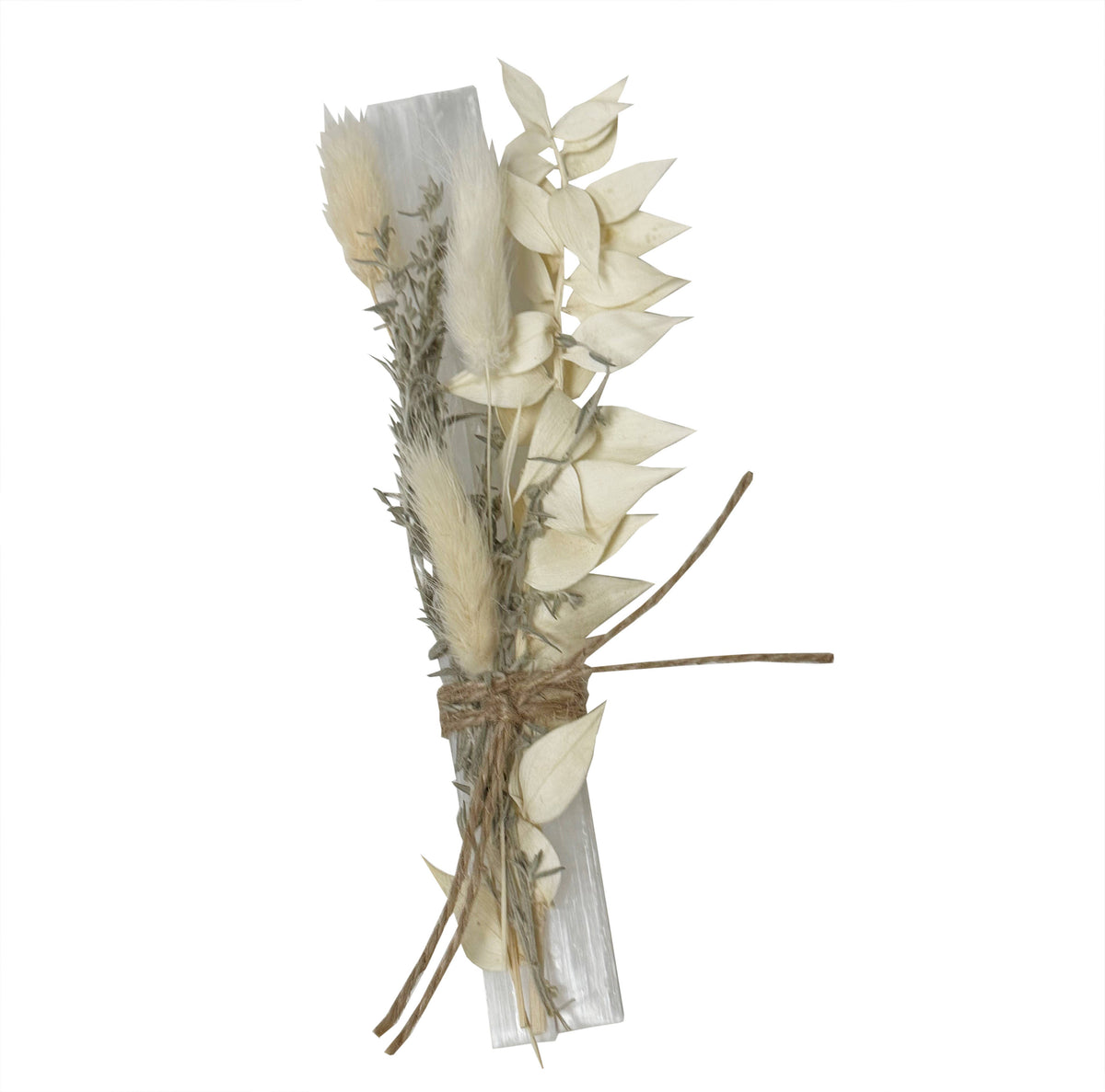 Selenite and Bunny Tail Wand