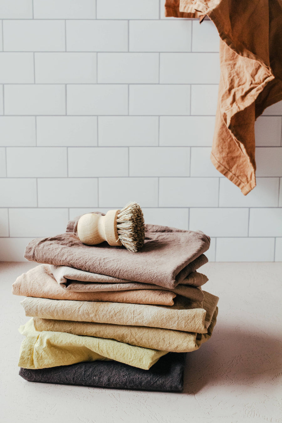 Plant dyed Organic cotton Kitchen Towel: Muted pink