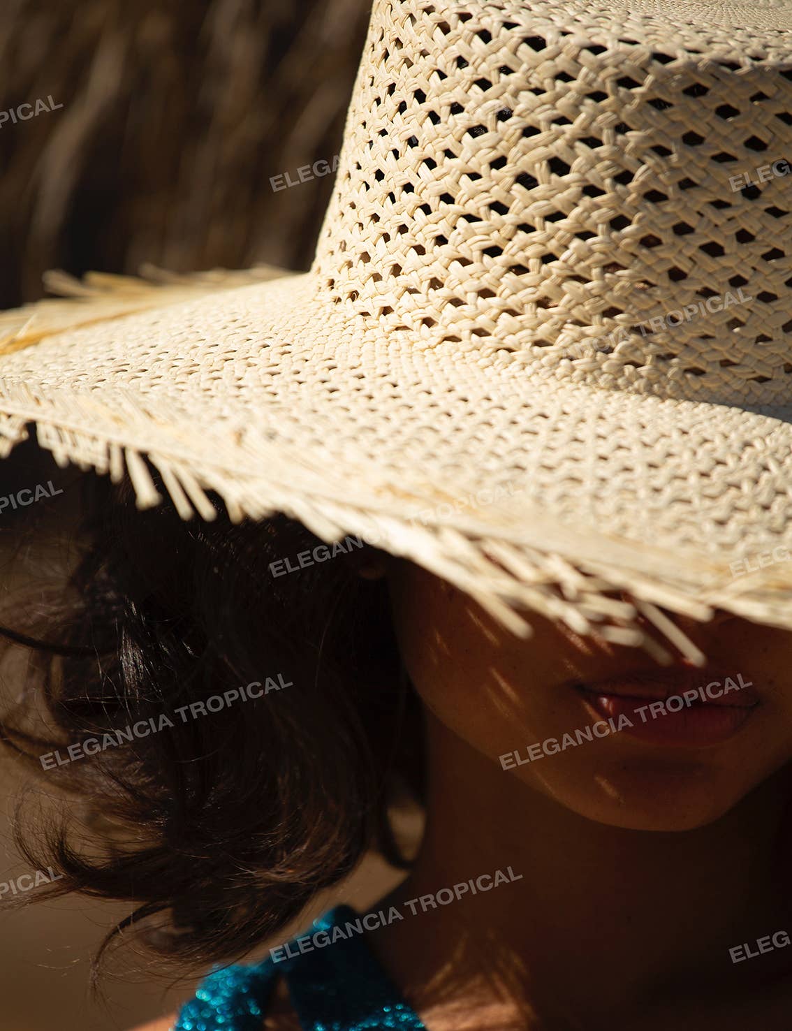 Brisa - Handmade Patterned Beach Straw Hat: One size fits most women