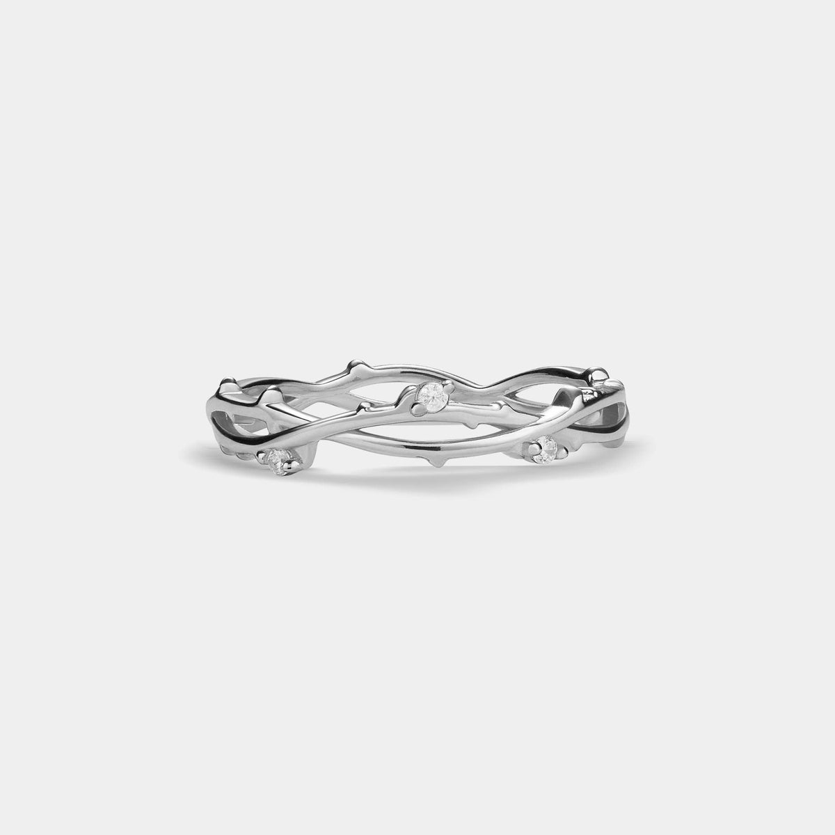 Dainty Olive Vine Leaf Stacking Ring: Size 6