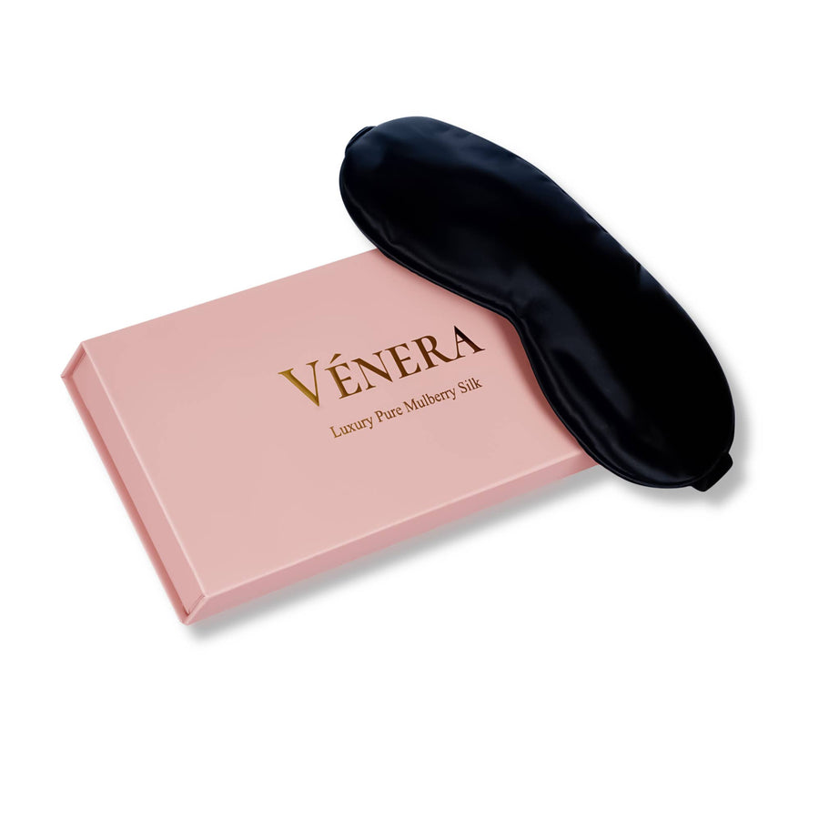 100% Pure Silk 3D Contour Sleep Mask - Black
