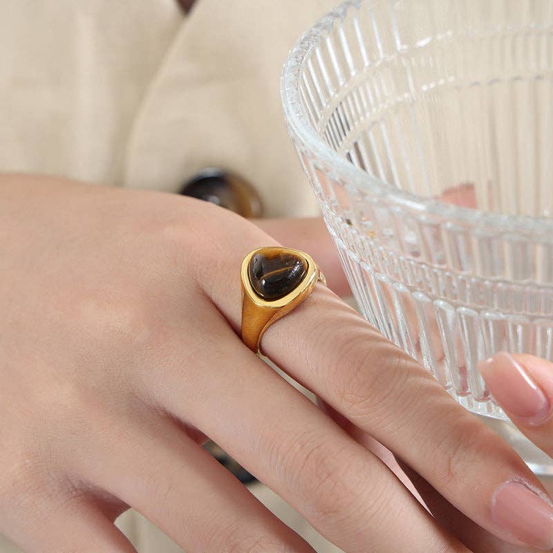 Tiger's Eye Statement Ring / 7 US