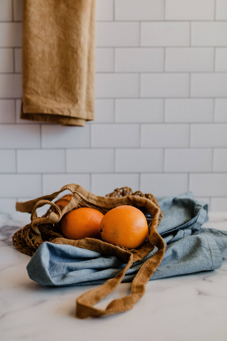 Plant dyed Organic cotton Kitchen Towel: Charcoal