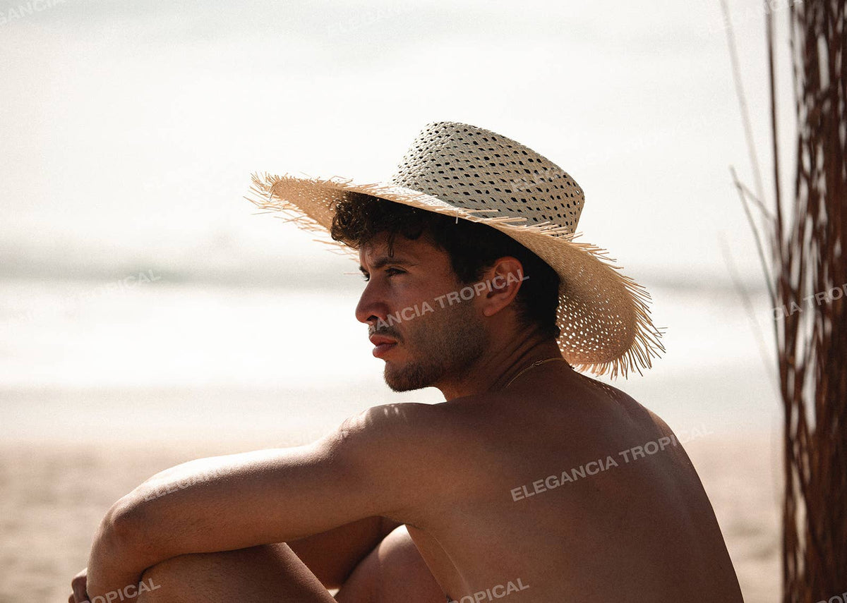Brisa - Handmade Patterned Beach Straw Hat: One size fits most women