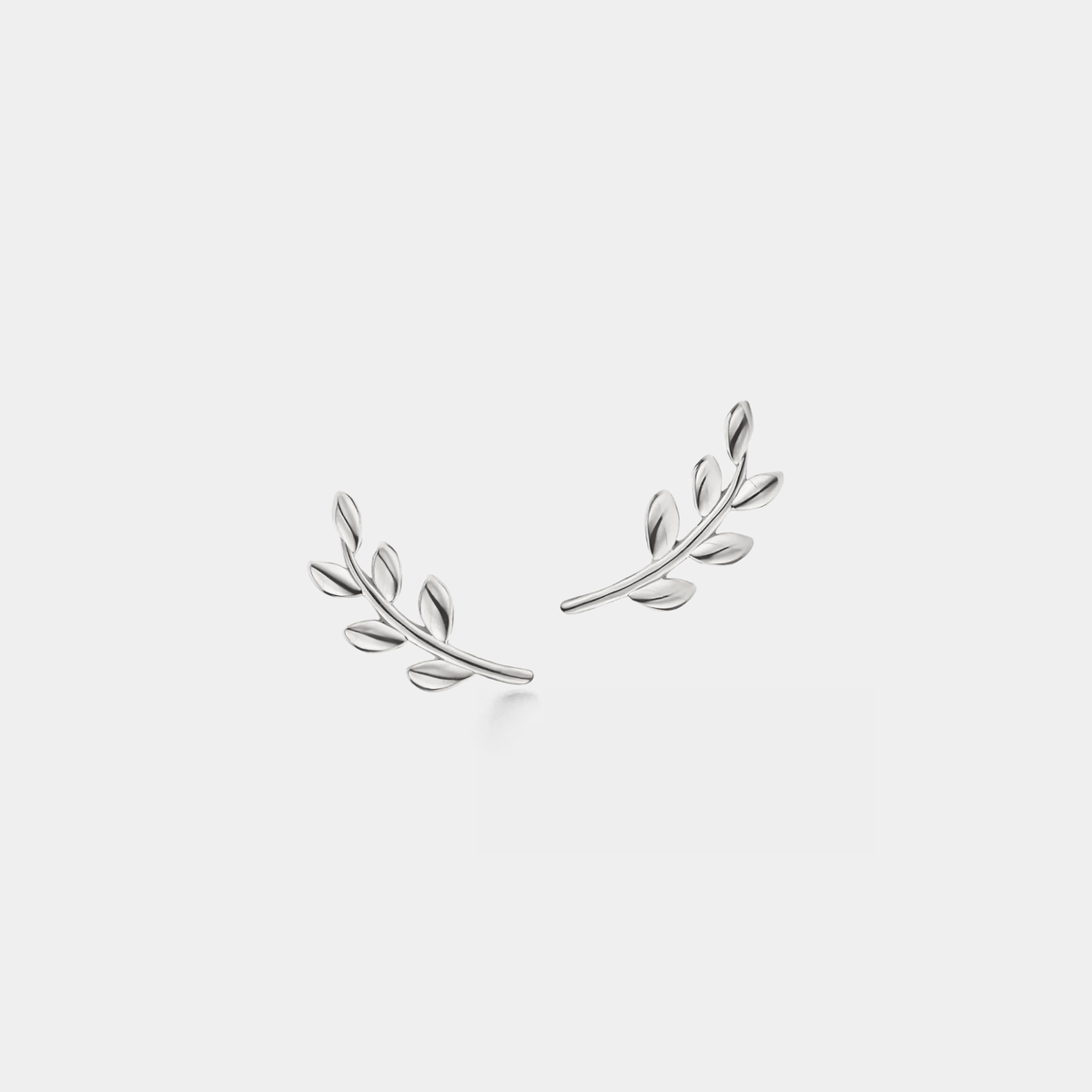Dainty Leaf Climber Stud Earrings