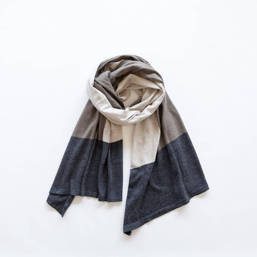 Dreamsoft Organic Cotton Travel Scarf  Brownstone Colorblock