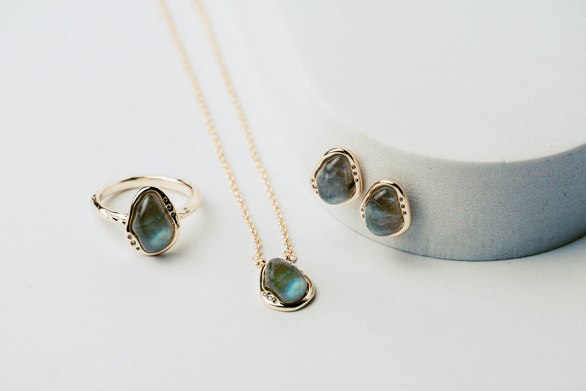 Labradorite Edge Ring: Size 6