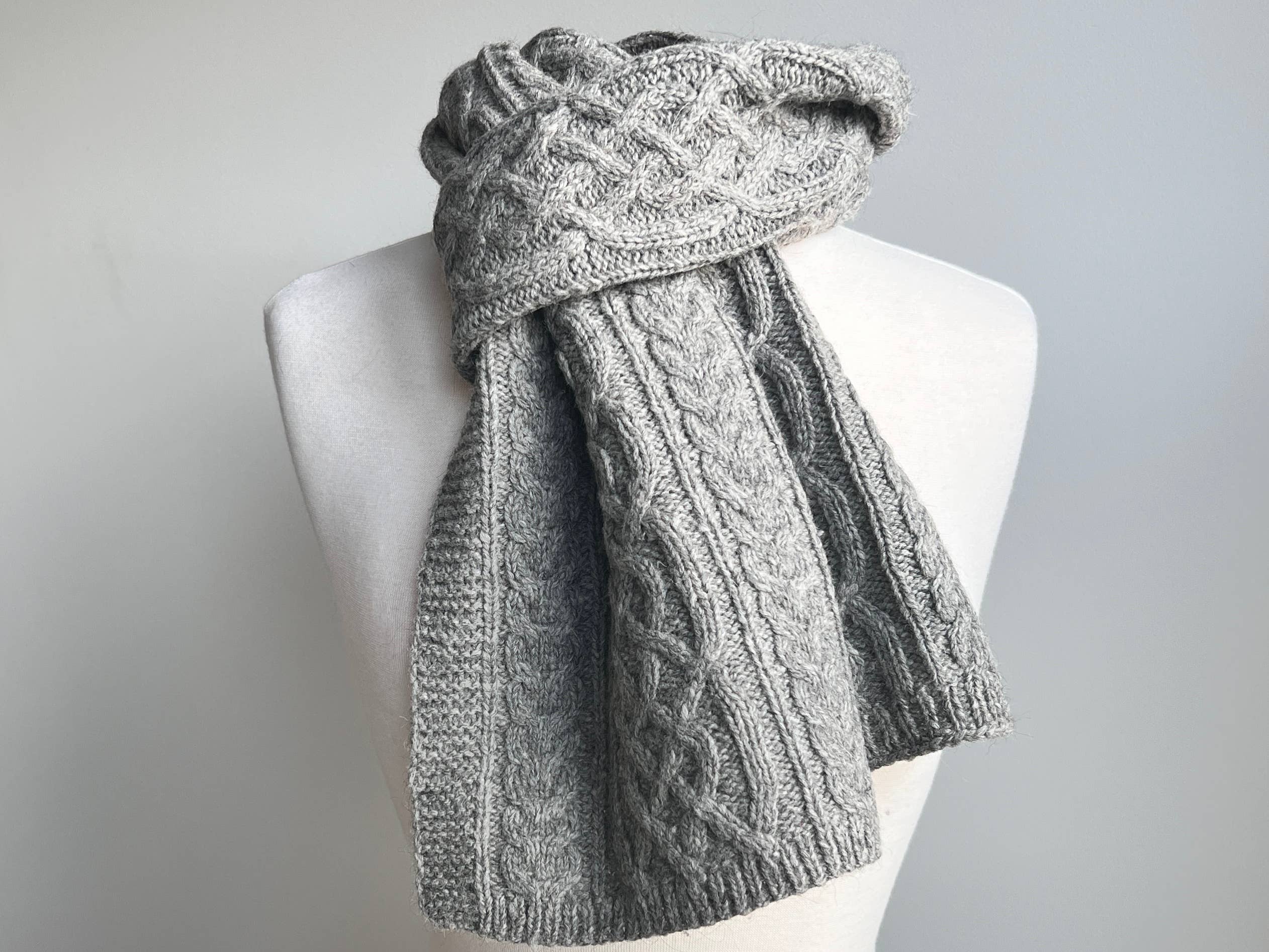 Alpaca Hand Crocheted Cable Knit Scarves - Grey – Wildland Organics
