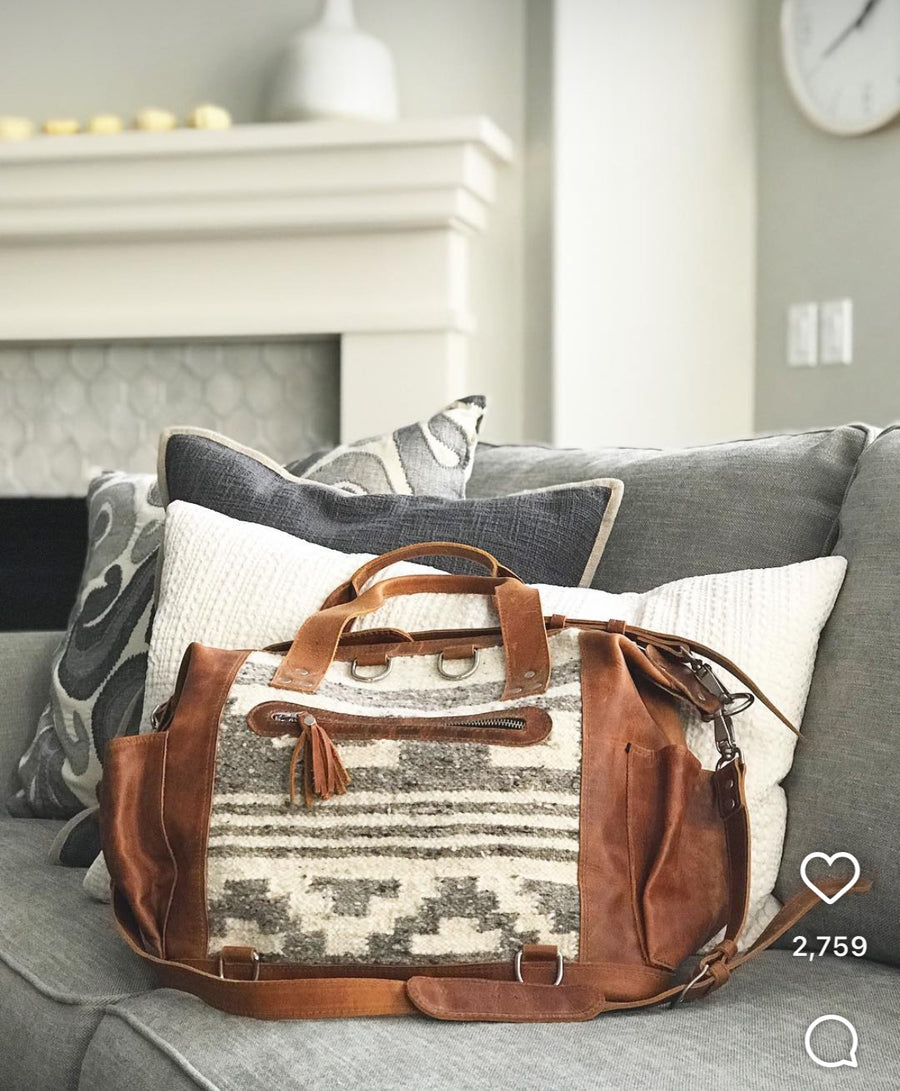 Woven + Hyde Leather & Woven Fiber Bag