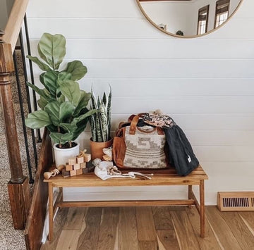 Woven + Hyde Leather & Woven Fiber Bag