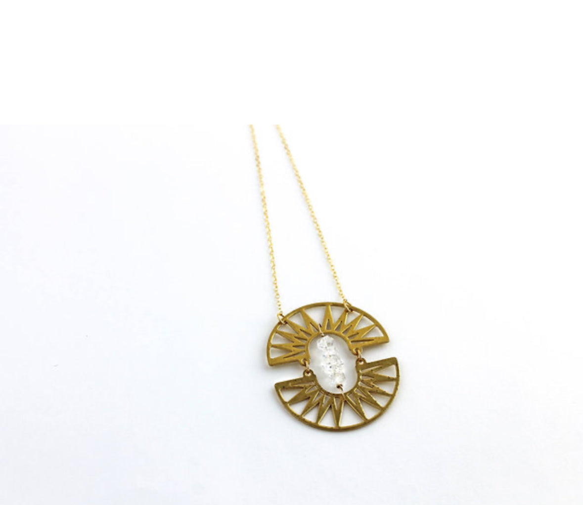 Boho Brass Double Ray Necklace
