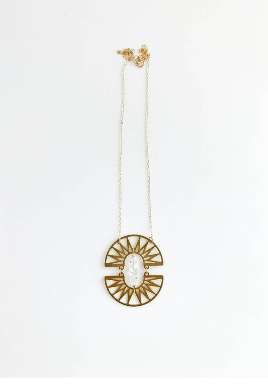 Boho Brass Double Ray Necklace