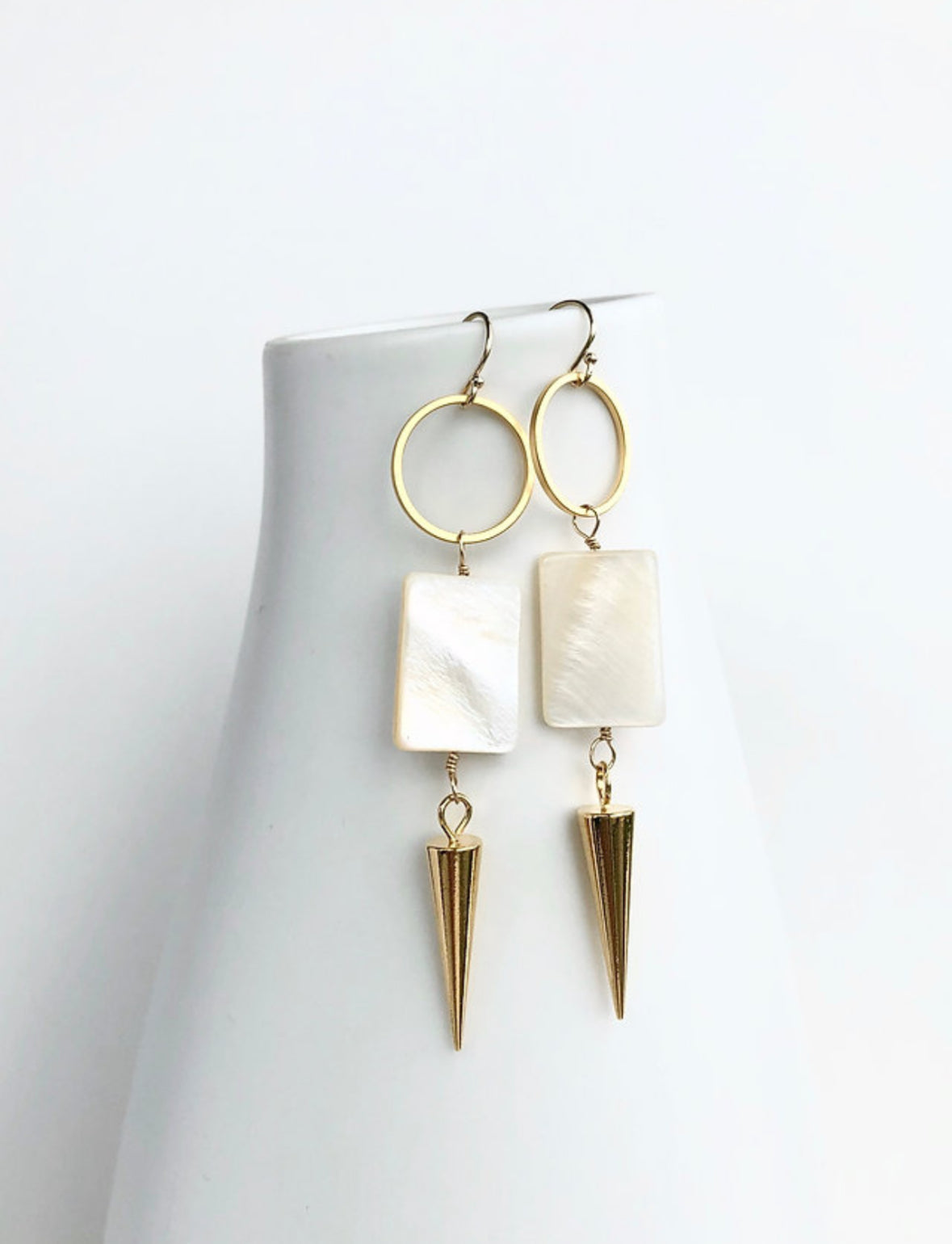 Mother of Pearl Spike Earrings
