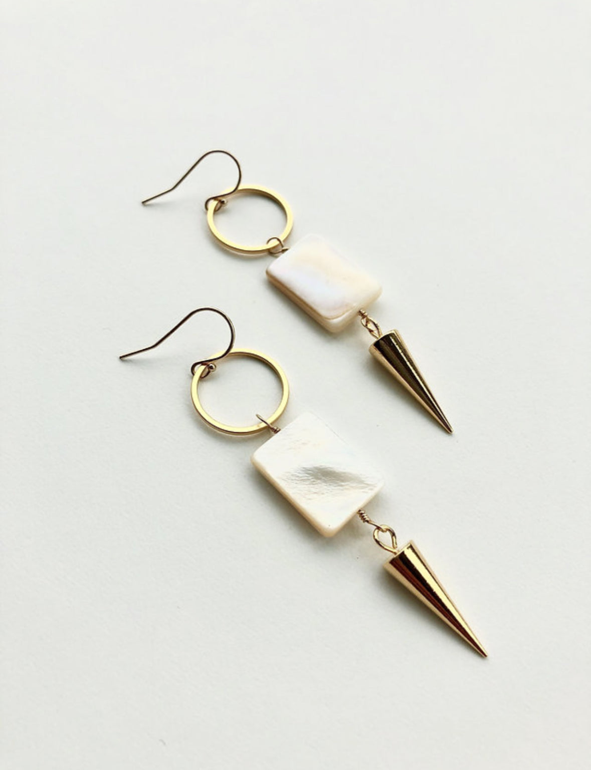 Mother of Pearl Spike Earrings