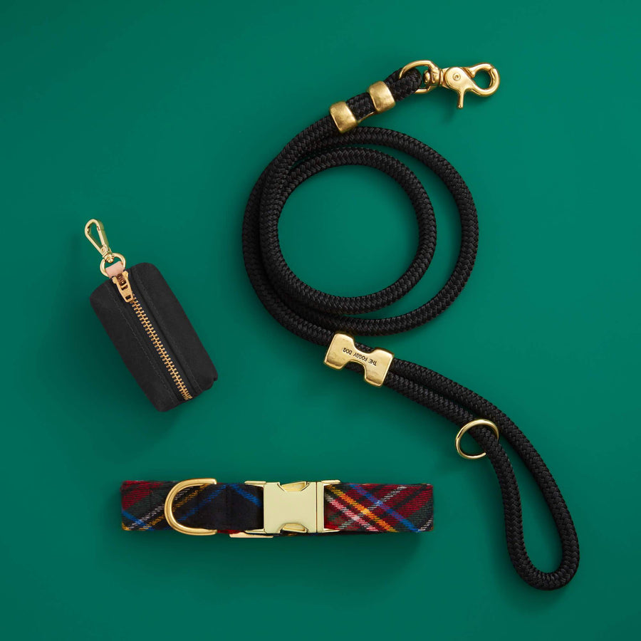 Onyx Waxed Canvas Poop Bag Dispenser: Black