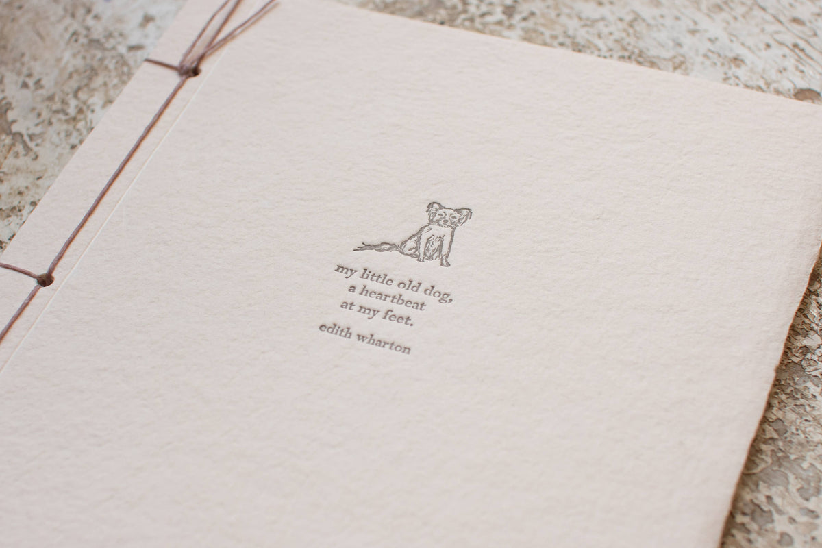 "My Little Old Dog, a Heartbeat at My Feet" Handmade Paper Inspirational Journal