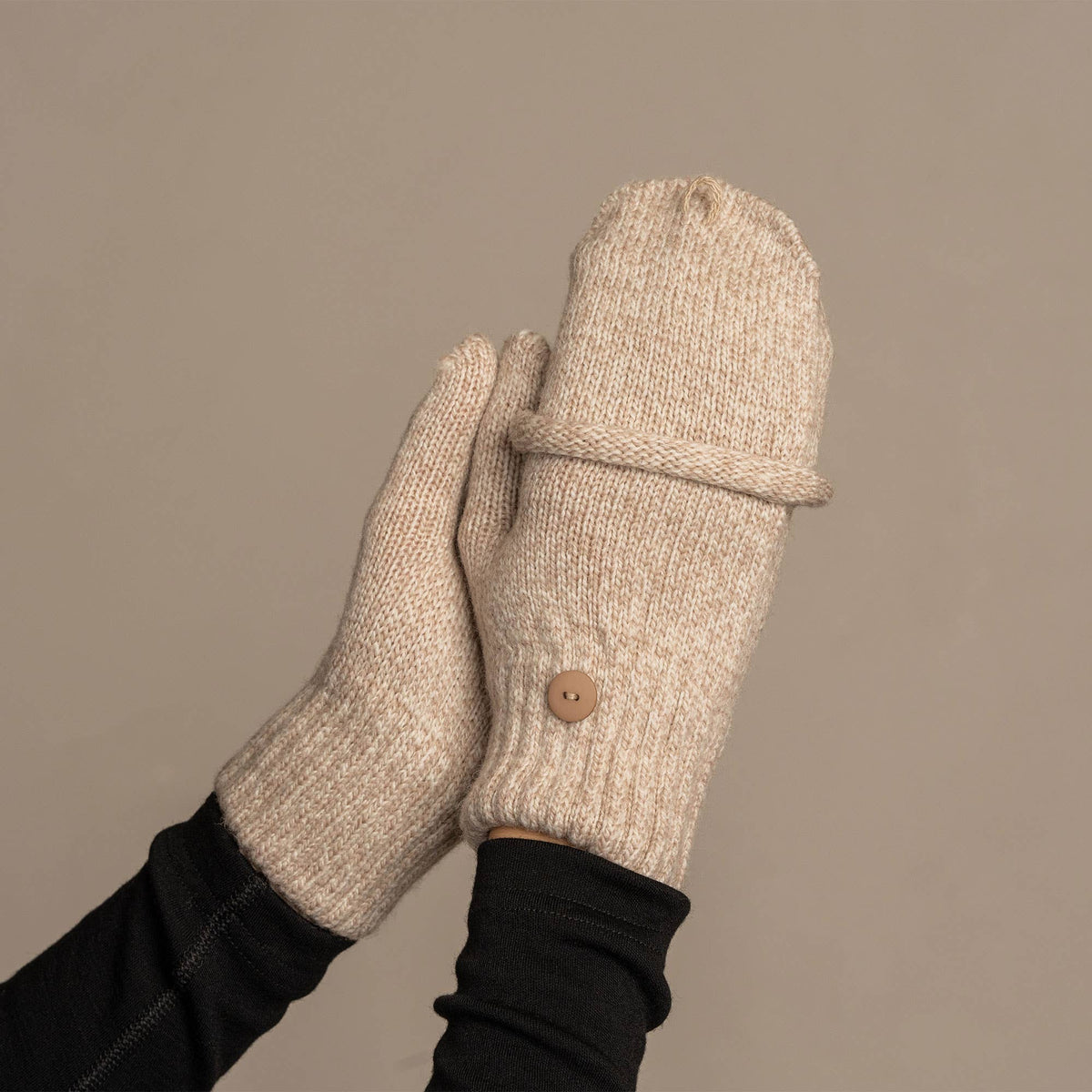 Women's Convertible Gloves Knitted Merino: Dark gray / One Size