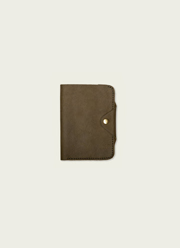 Handcrafted Leather Passport Wallet: Olive