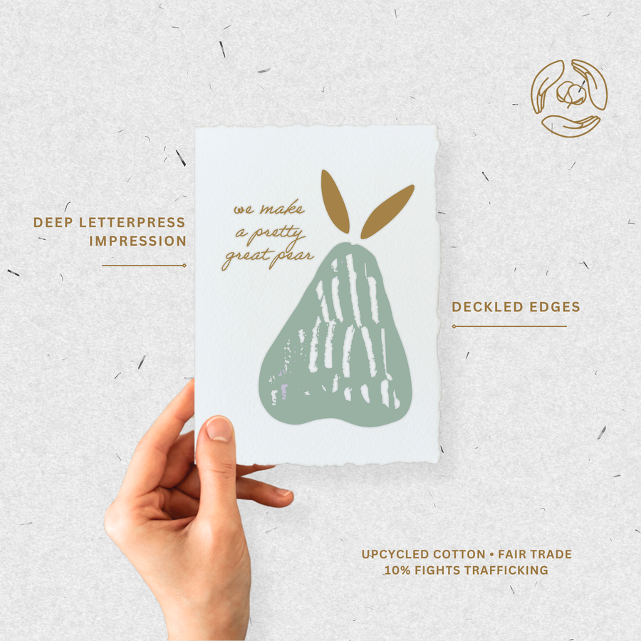 Great Pear Handmade Paper | Love Friendship Greeting Card