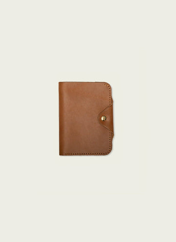 Handcrafted Leather Passport Wallet: Tan