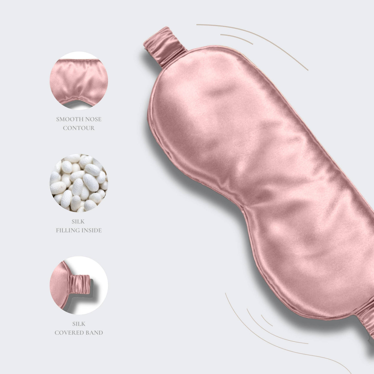 100% Pure Silk 3D Contour Sleep Mask - Rose Gold