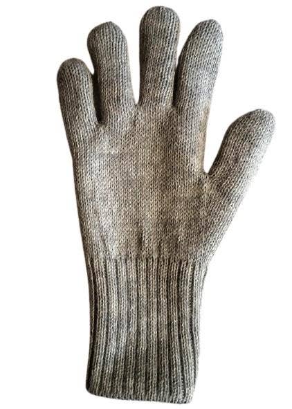Alpaca Reversible Gloves: Brown/Beige