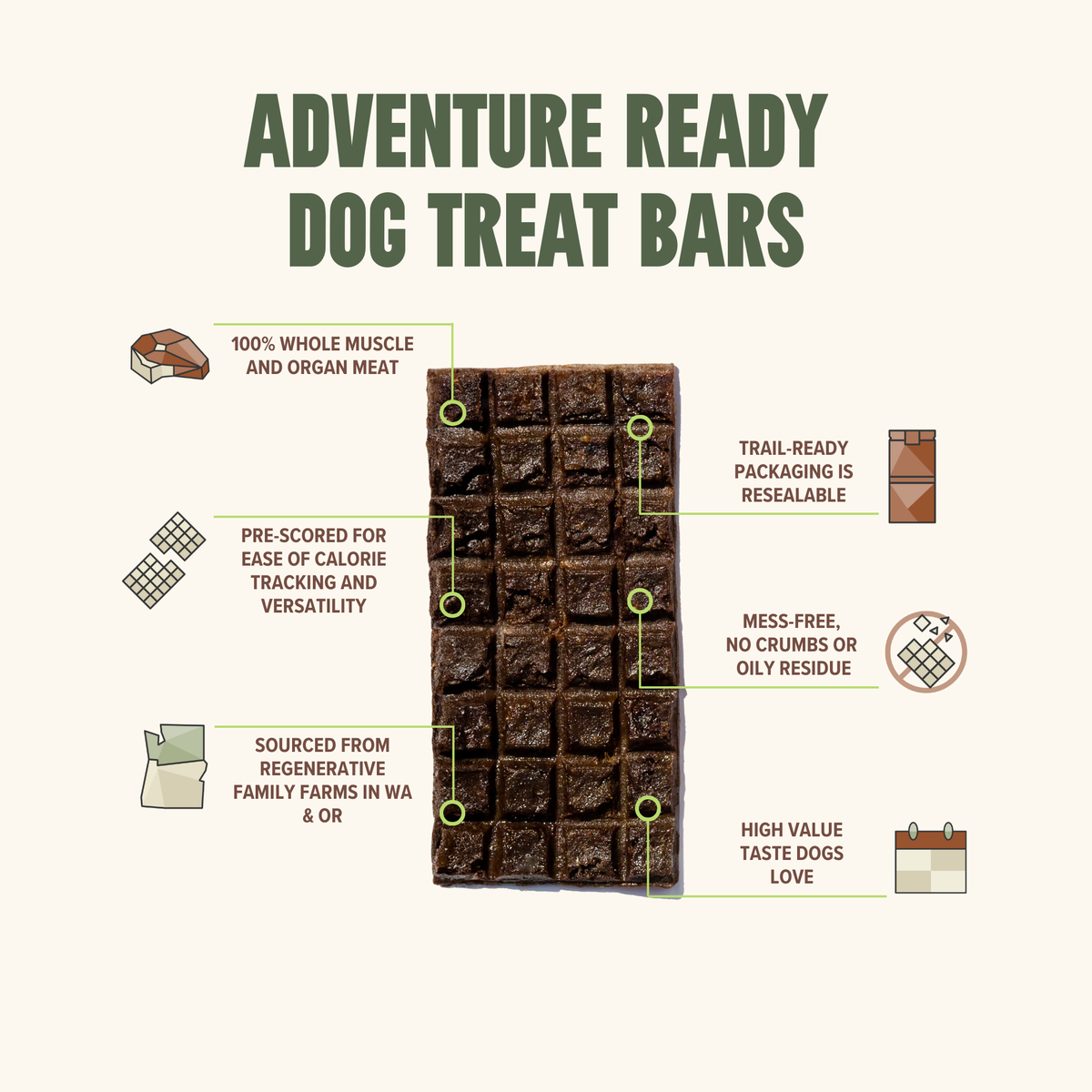 Venison Treat & Snack Bar for Active Dog - Energy & Recovery